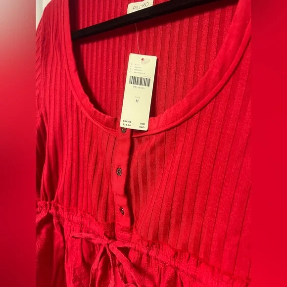 Pilcro Long-Sleeve Scoop-Neck Babydoll Top - Picture 6 of 11